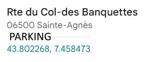 Coordonnées GPS du parking